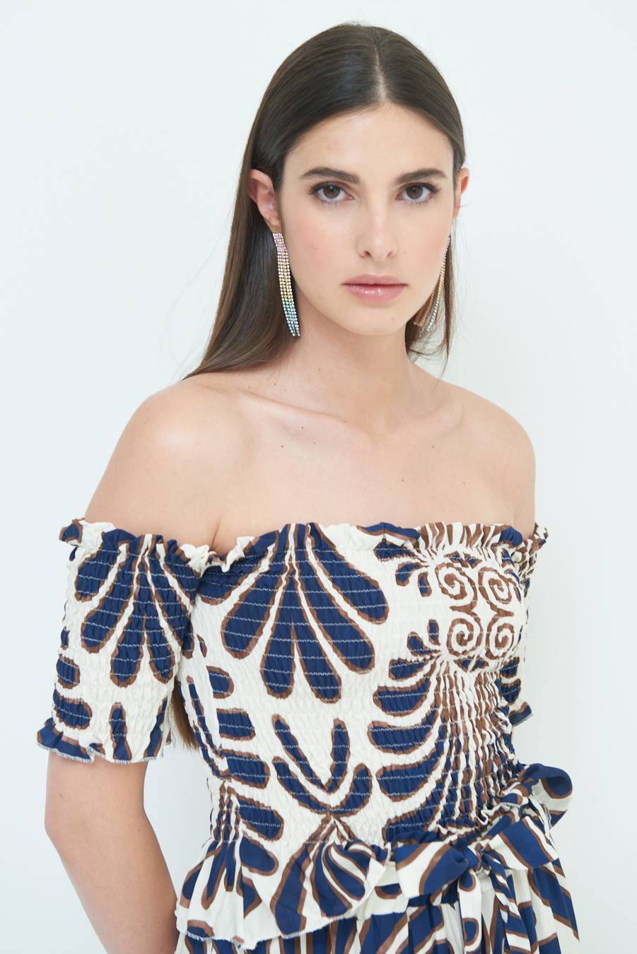 Kikisix TOP ETNICO VISCOSA BLU In vendita