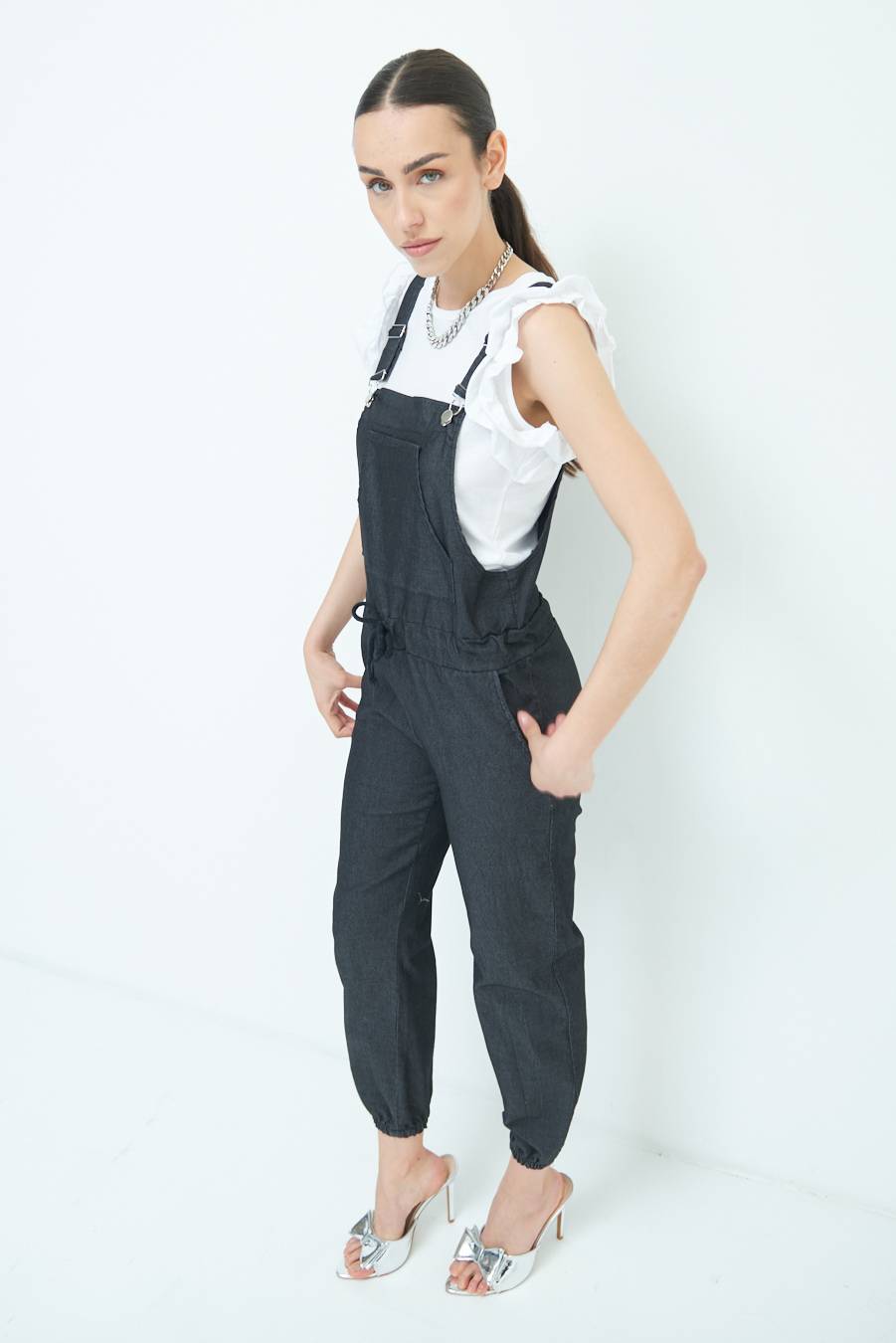 Kikisix TUTA SALOPETTE NERO Sconto