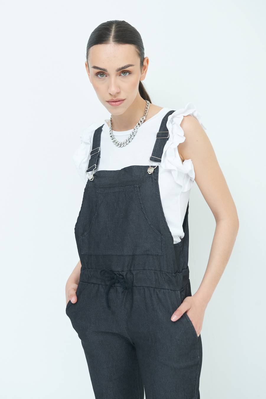 Kikisix TUTA SALOPETTE NERO Sconto