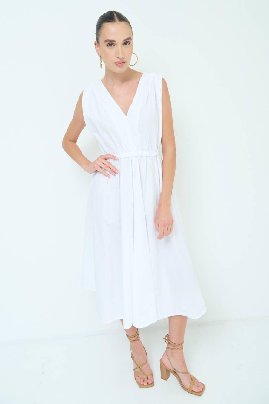 Kikisix ABITO MIDI CON ELASTICO BIANCO Online