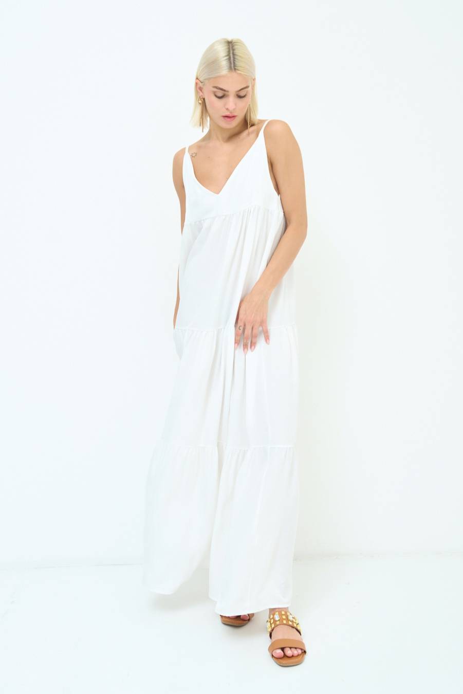 Kikisix ABITO AMPIO MAXI BIANCO Saldi Di Fabbrica