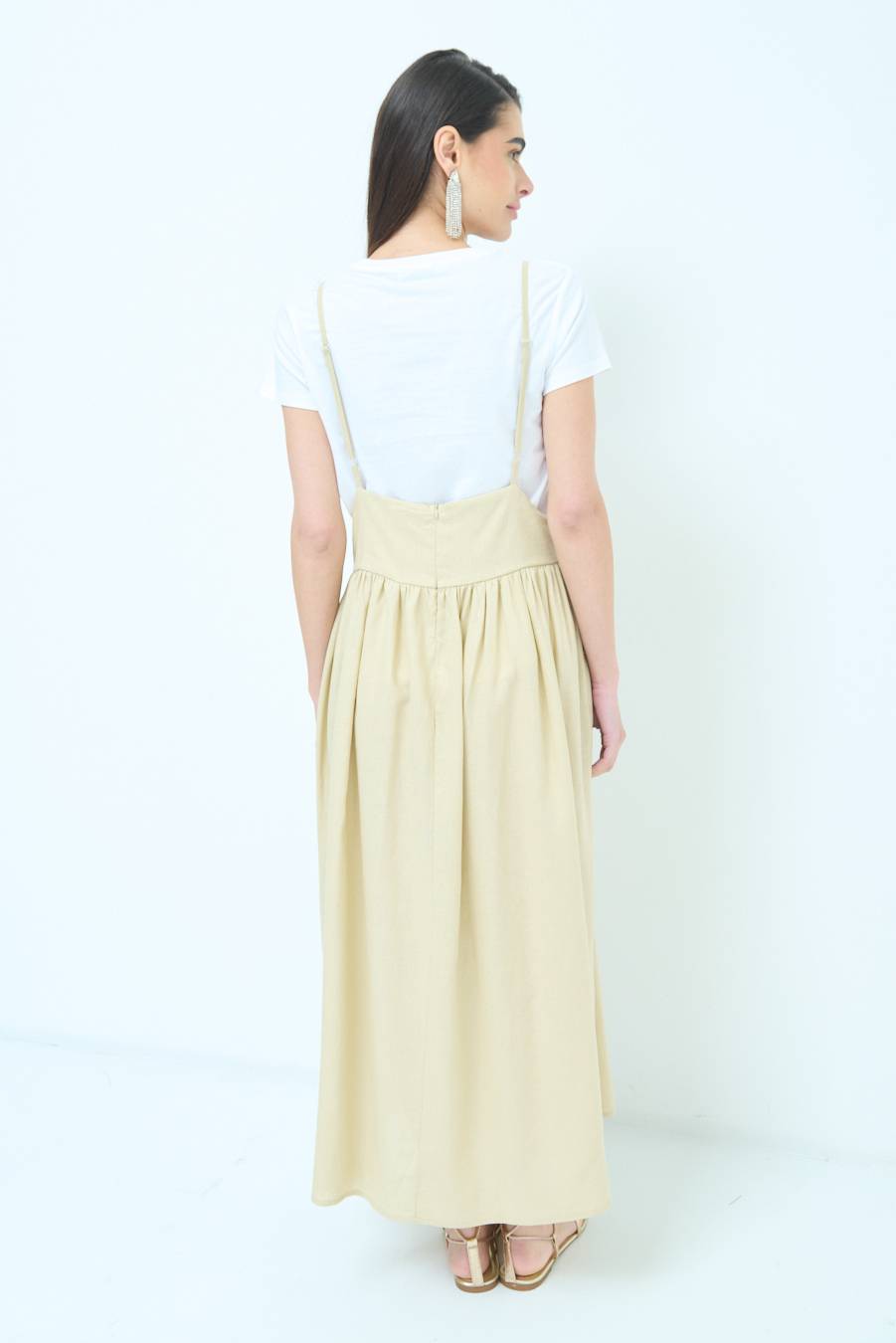 Kikisix ABITO CON TAGLIO SENO MISTO VISCOSA BEIGE Prezzo di fabbrica