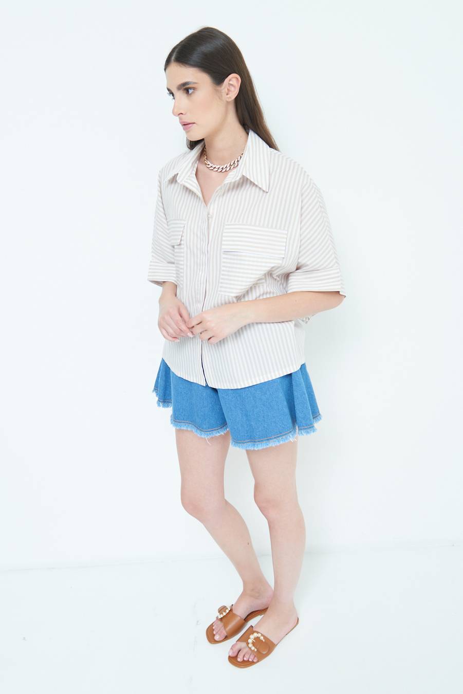 Kikisix CAMICIA OVER CON TASCHEBEIGE Ultimi tre giorni