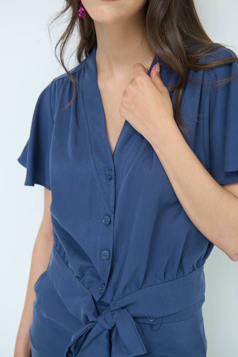 Kikisix CAMICIA SCOLLO AMPIO BLU Offerta speciale della fabbrica