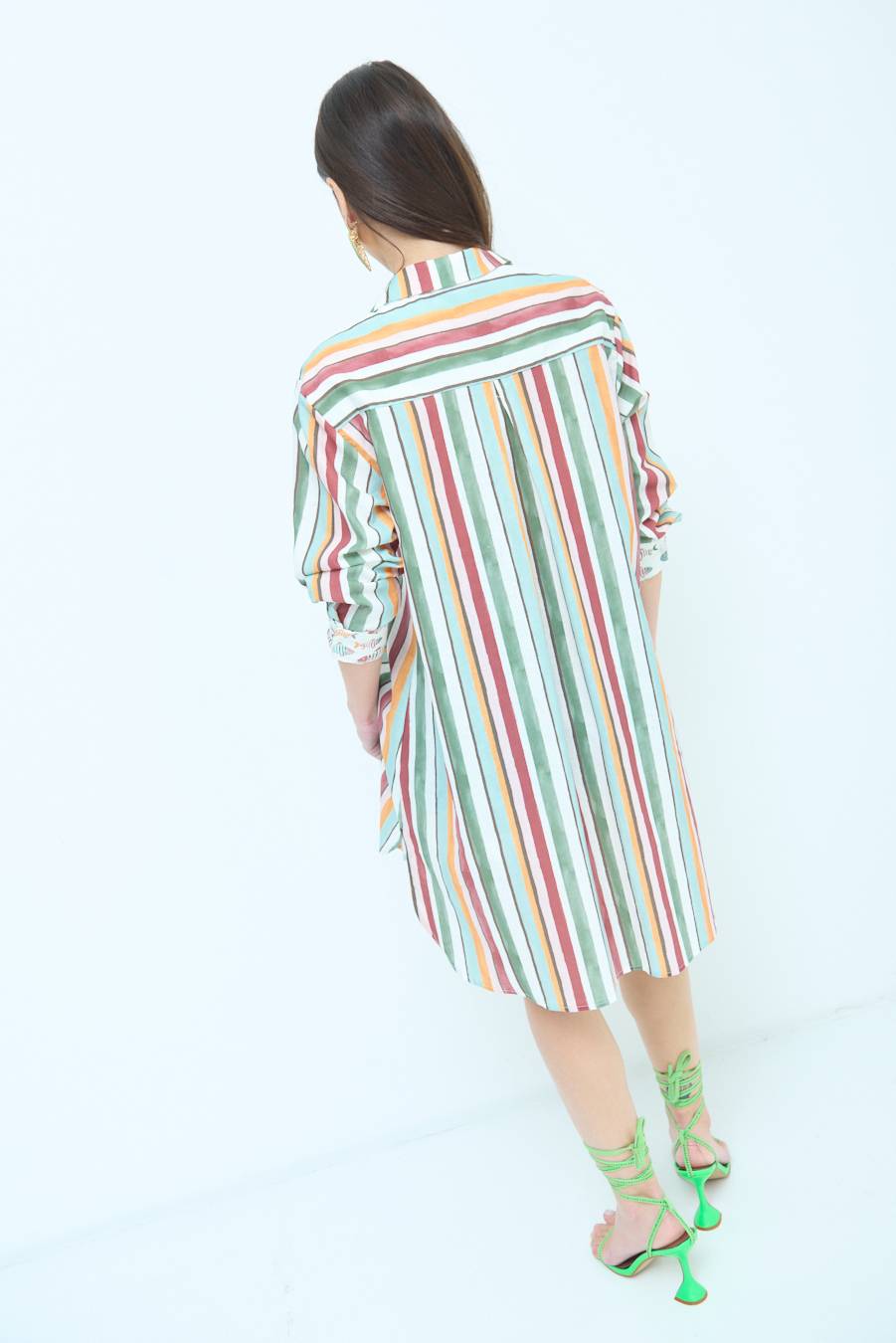 Kikisix CAMICIONE INSERTO RIGA. FANTASIA PESCE VERDE/OCRA Discount Store per i nuovi prodotti