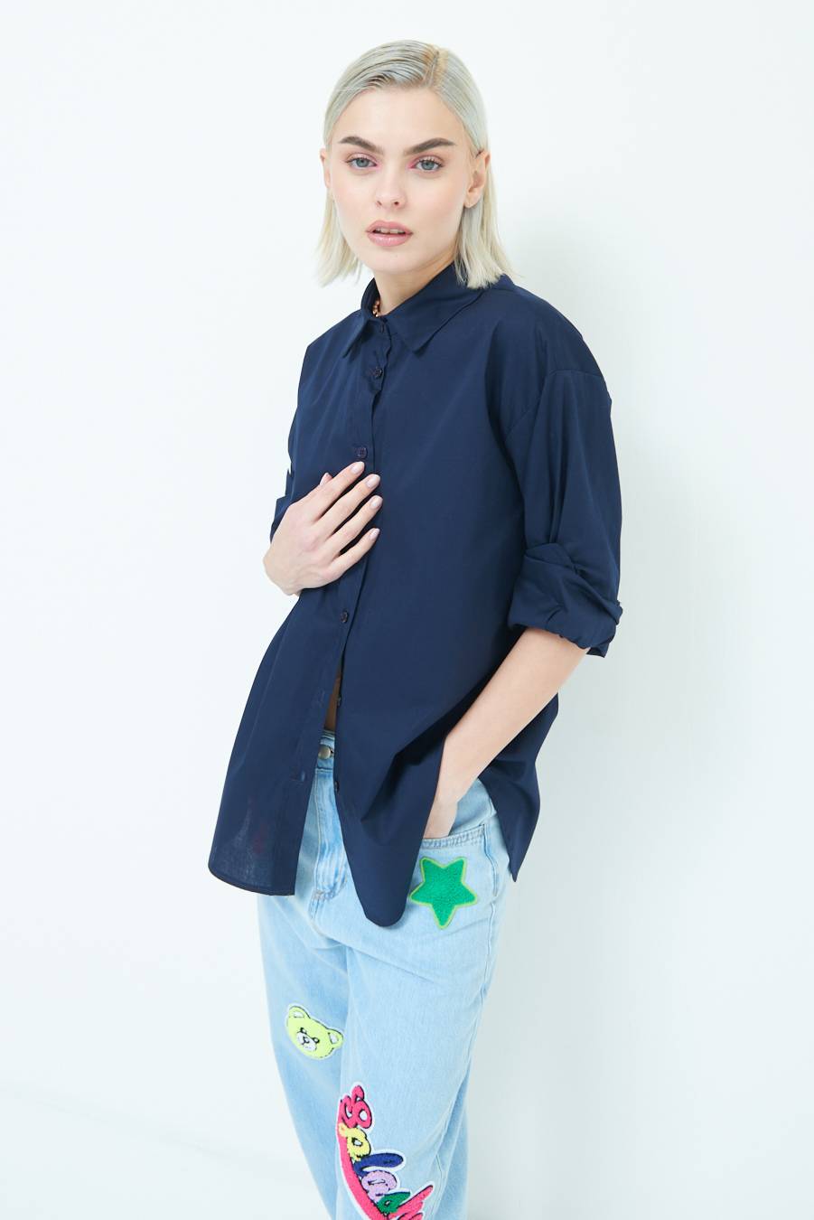 Kikisix CAMICIA MANICA AMPIA BLU Duty-free