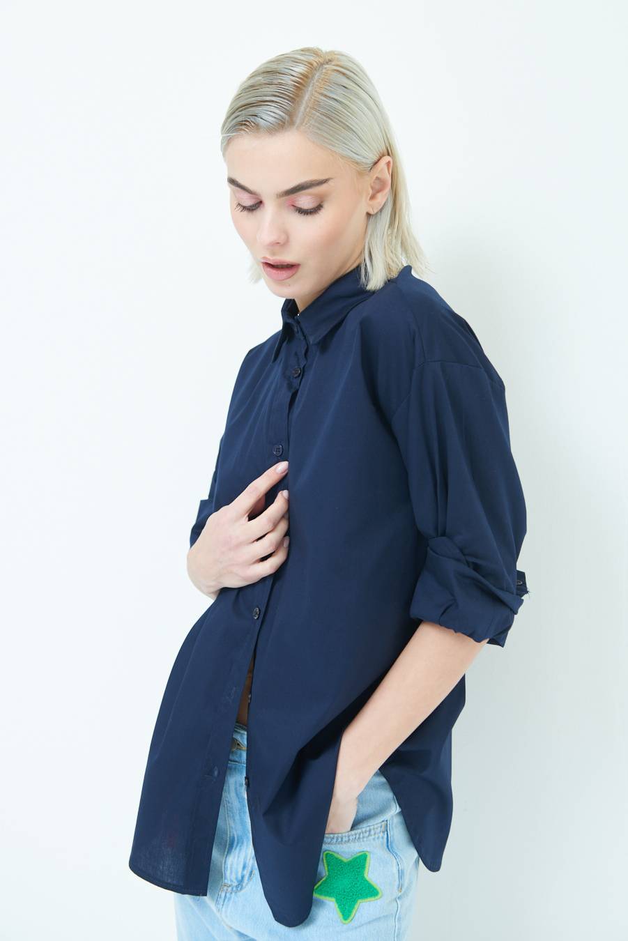 Kikisix CAMICIA MANICA AMPIA BLU Duty-free