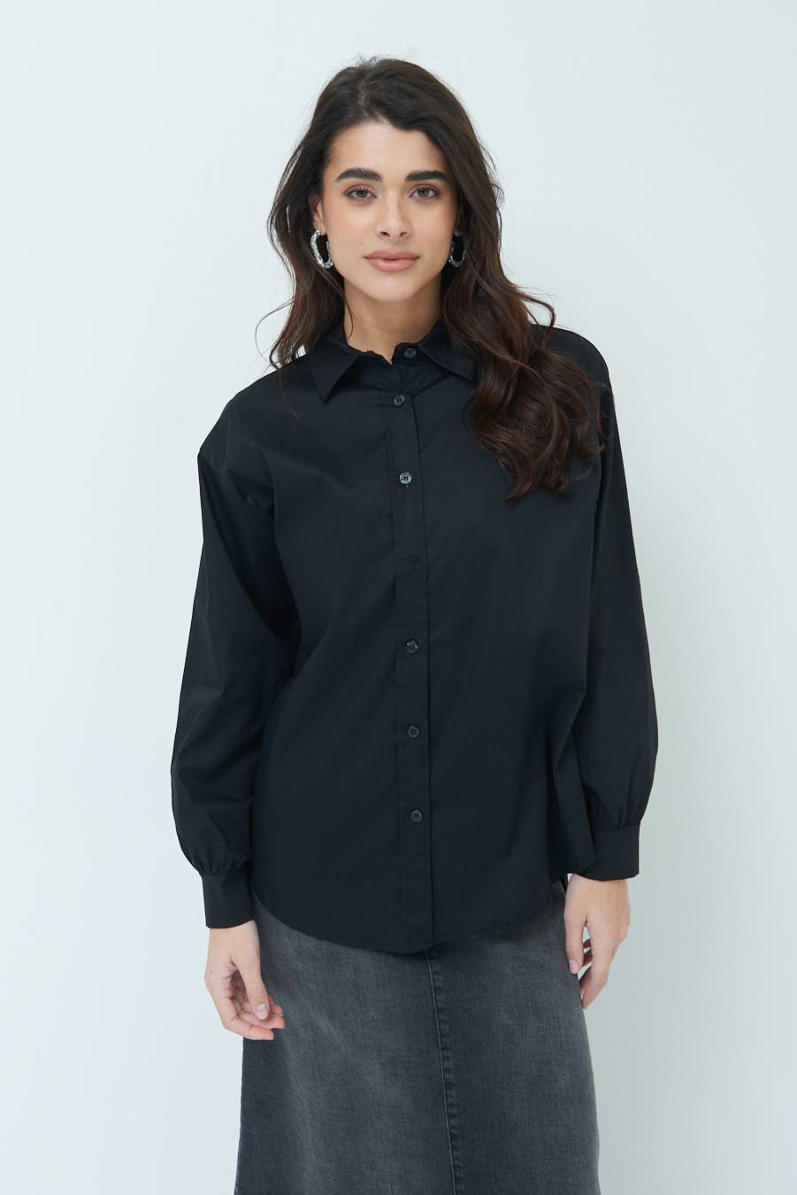 Kikisix CAMICIA MANICA AMPIA NERO Italia