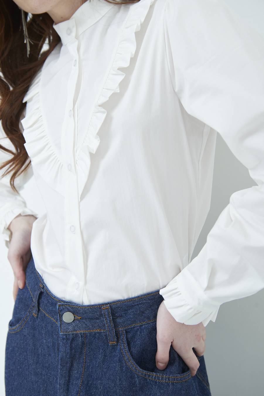 Kikisix CAMICIA CON ROUCHE BURRO Spedizione Gratuita