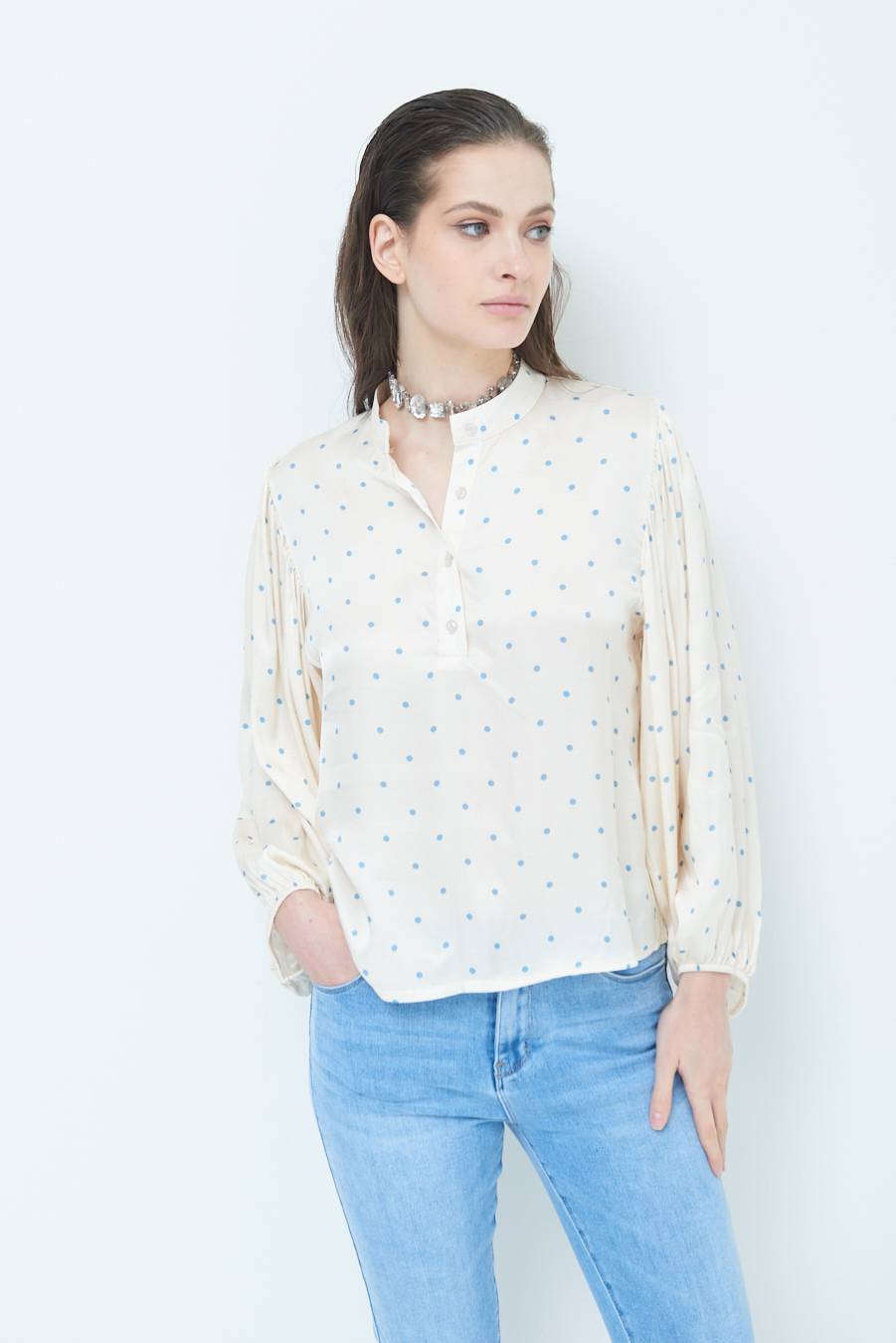 Kikisix CASACCA POIS RASO AZZURRO Outlet