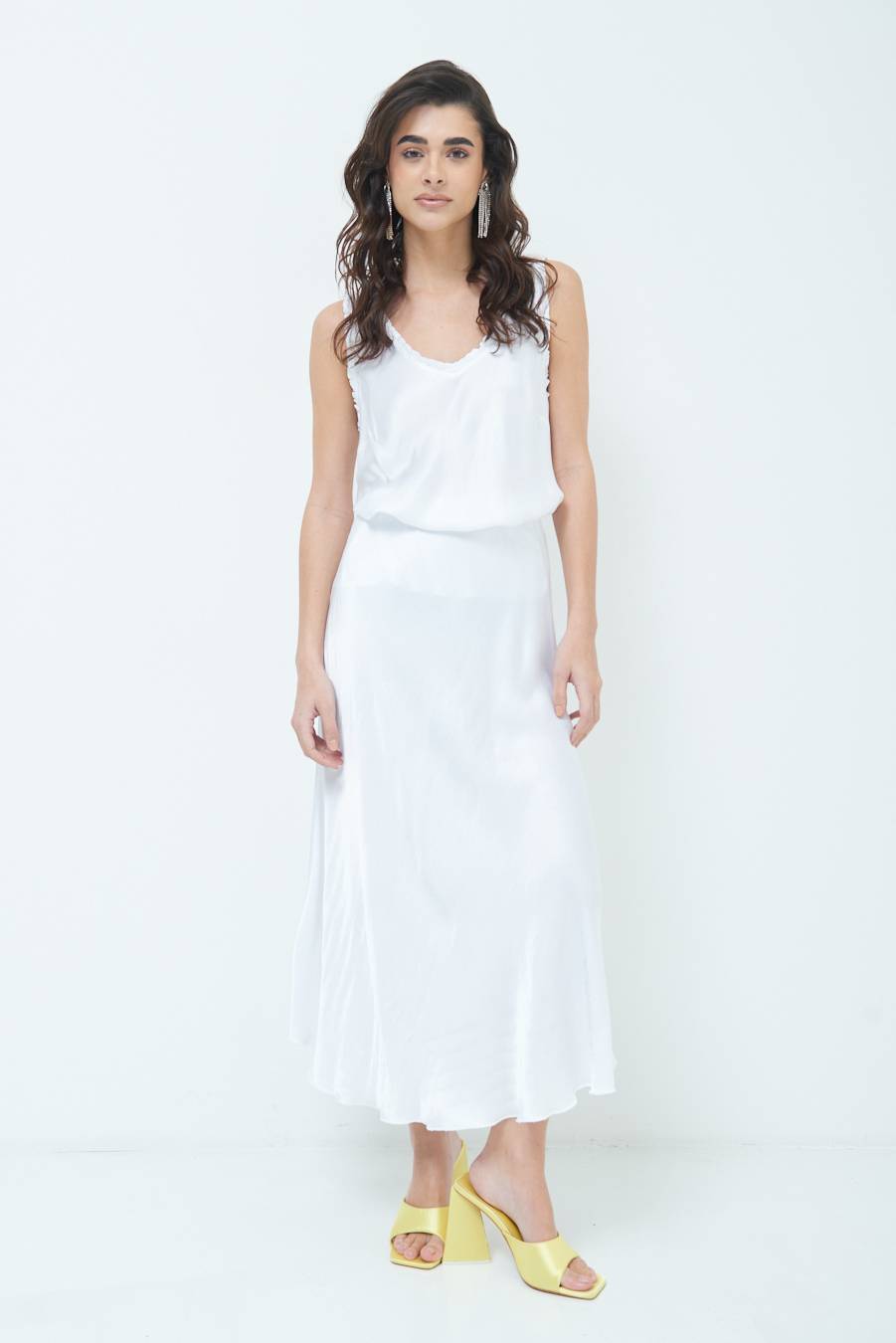 Kikisix GONNA RASO VISCOSA BIANCO Flash Sale