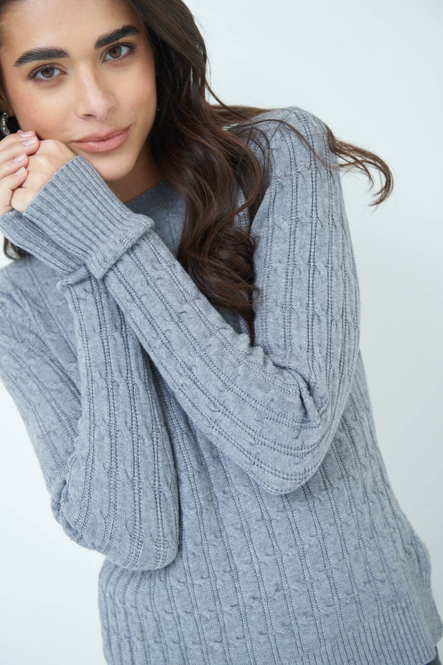 Kikisix MAGLIA PARICOLLO DISEGNO TRECCIA GRIGIO Bestseller