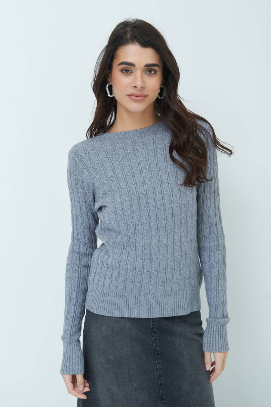 Kikisix MAGLIA PARICOLLO DISEGNO TRECCIA GRIGIO Bestseller