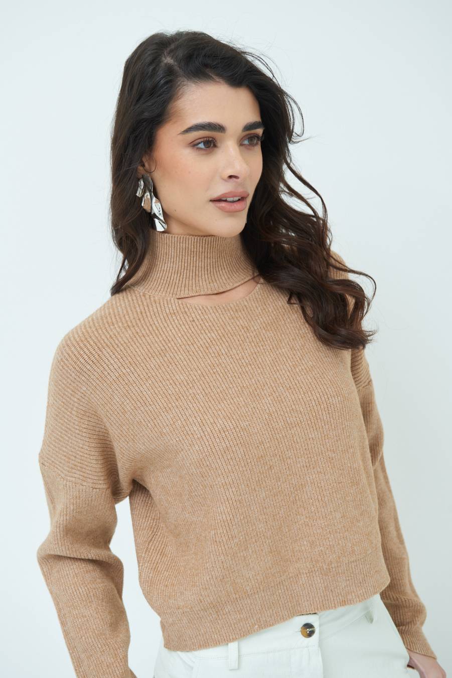 Kikisix MAGLIA COSTINA BUCO DAV. CAMMELLO Comprane uno, ottenene uno gratis