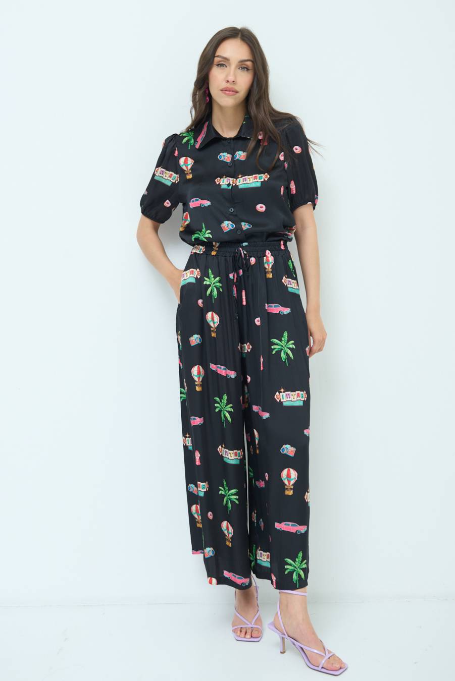 Kikisix PANTALONE PALAZZO NERO Ultimi due giorni
