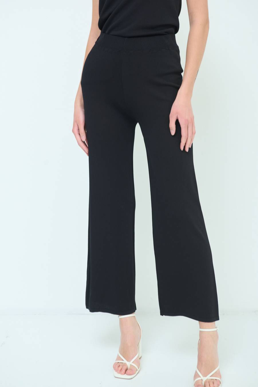 Kikisix PANTALONE PALAZZO MAGLIERIA NERO Discount Store per i nuovi prodotti