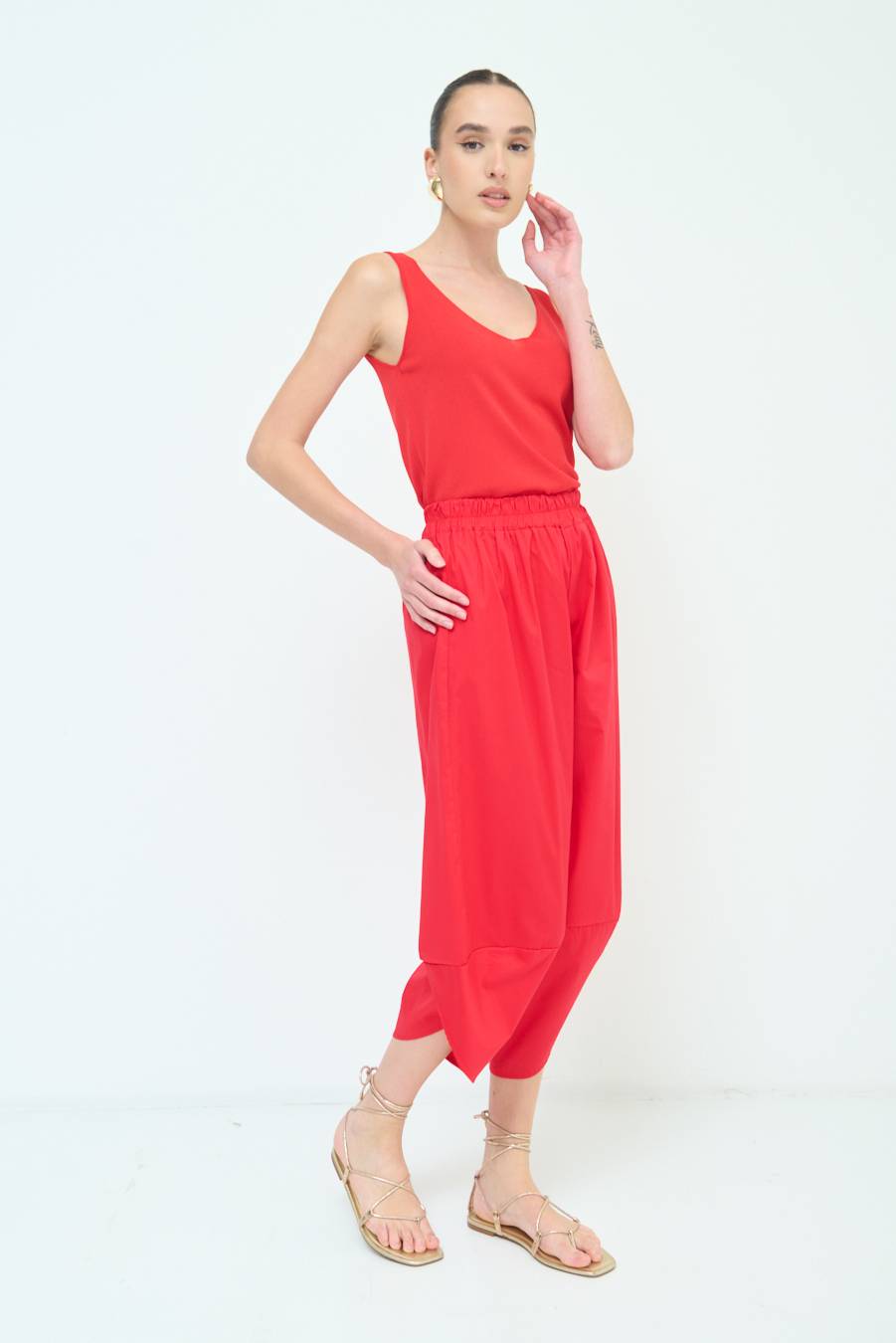 Kikisix PANTALONE OVER ROSSO Solo un giorno rimasto
