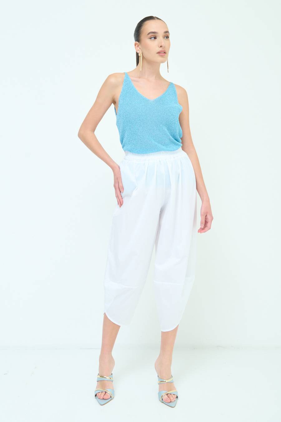 Kikisix PANTALONE OVER BIANCO Enormi sconti