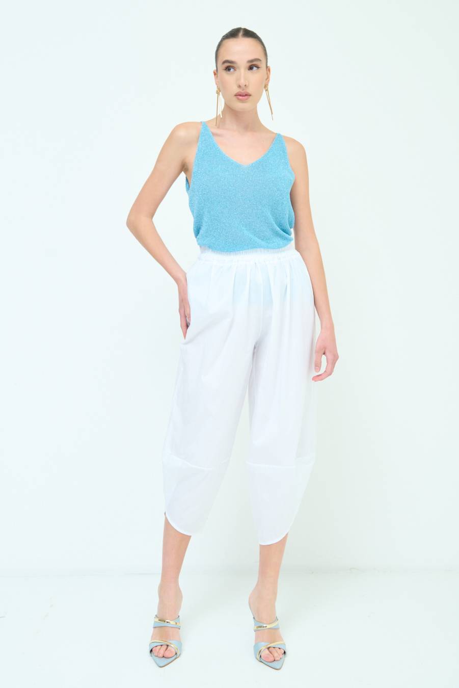 Kikisix PANTALONE OVER BIANCO Enormi sconti