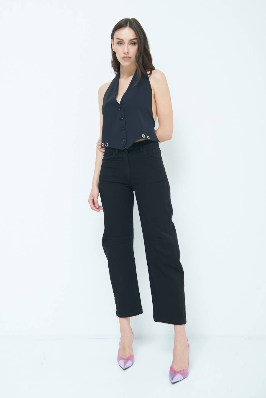 Kikisix PANTALONE LINEA UOVO NERO Black Friday Prezzi