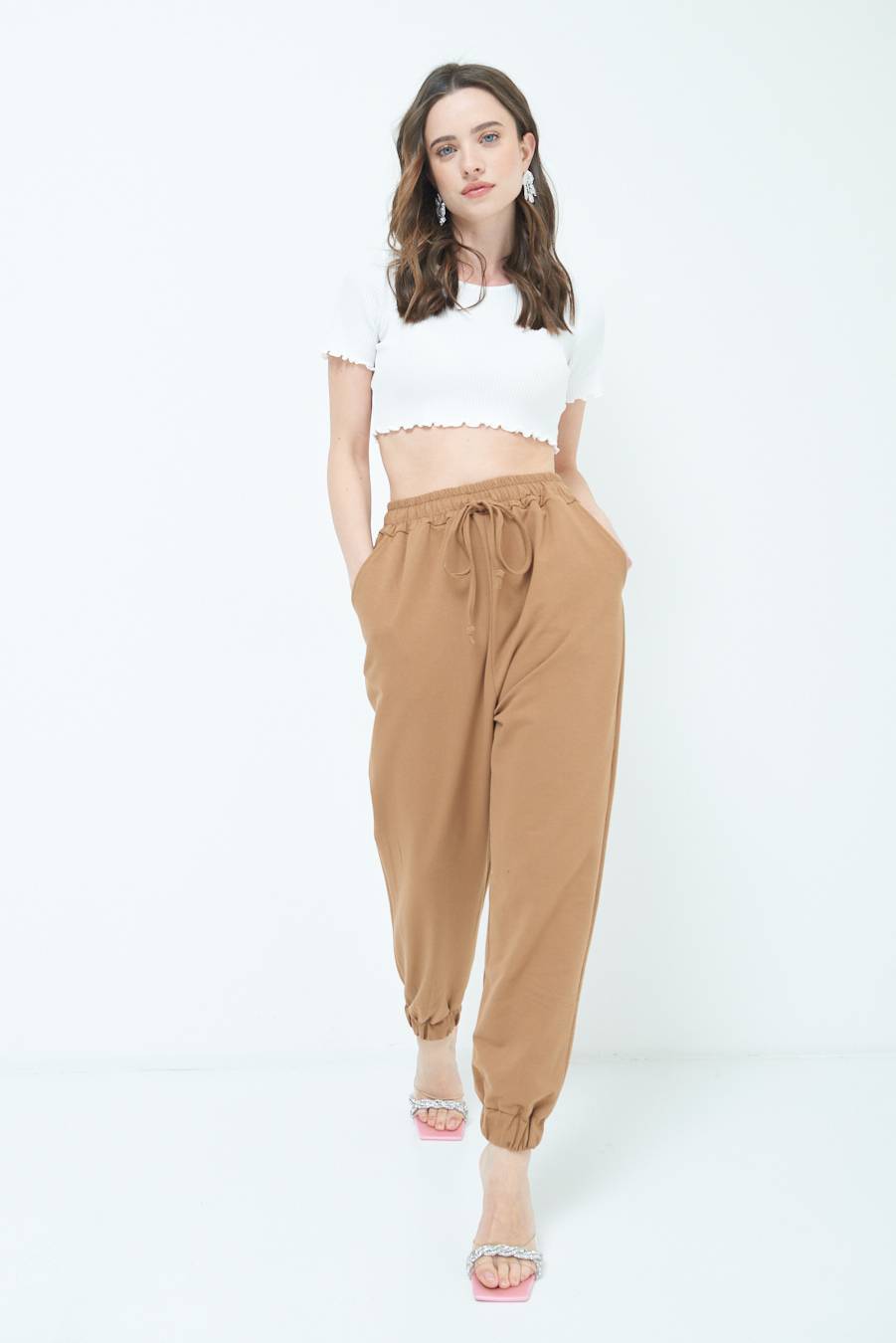 Kikisix PANTALONE TUTA TABACCO In Linea