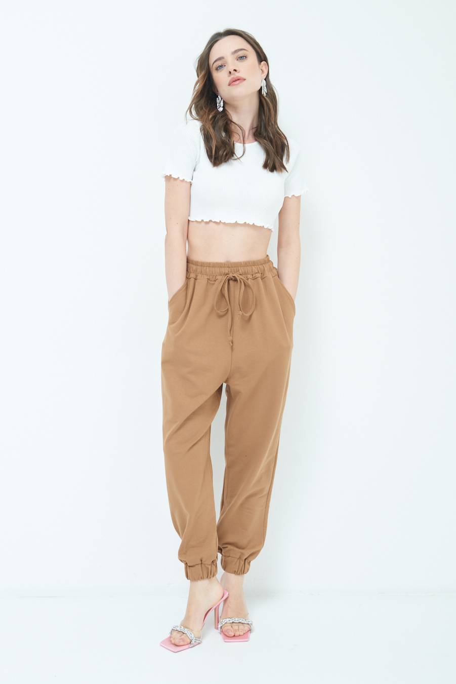 Kikisix PANTALONE TUTA TABACCO In Linea