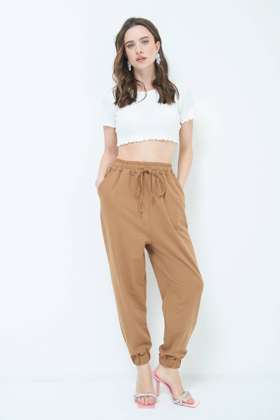 Kikisix PANTALONE TUTA TABACCO In Linea