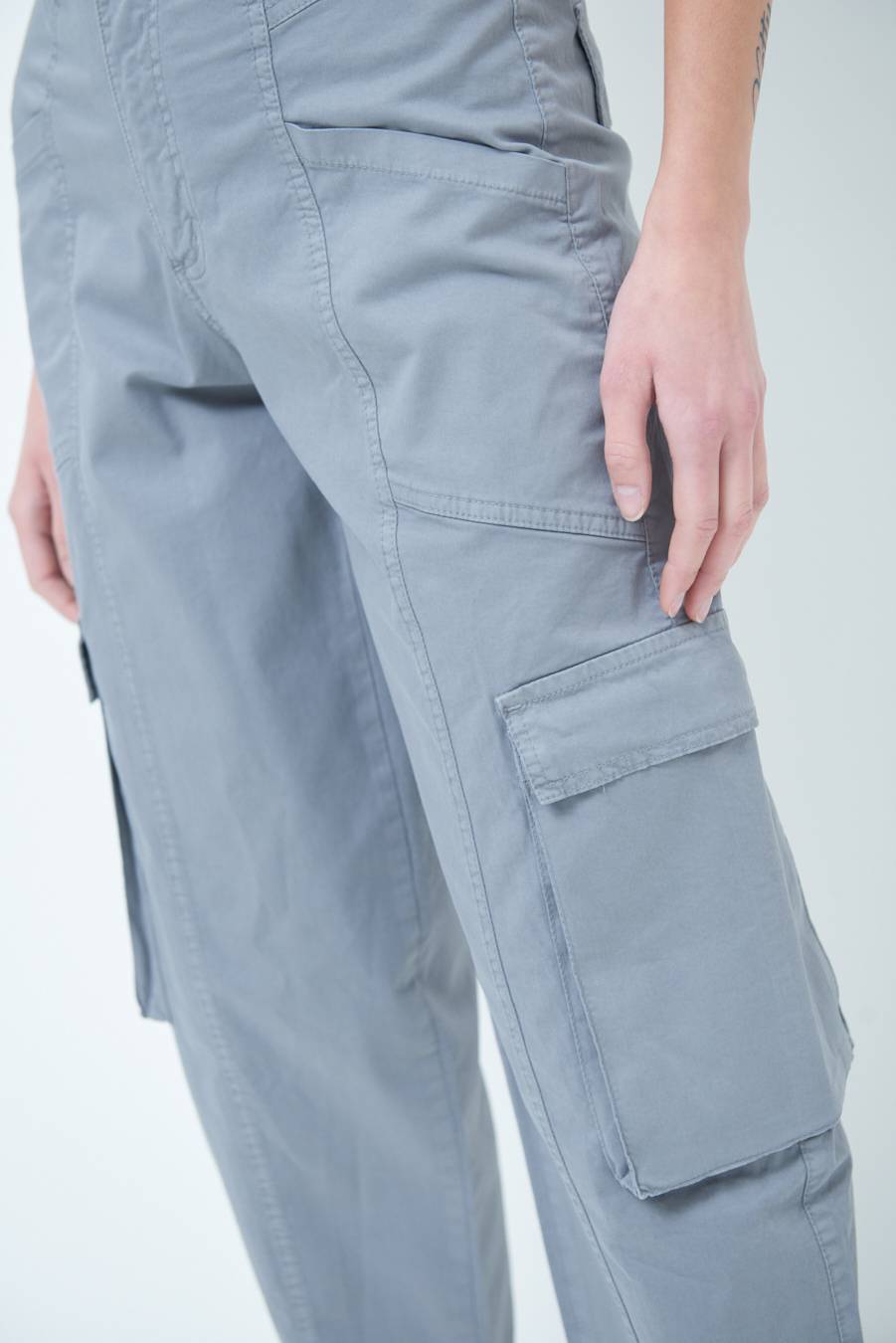 Kikisix PANTALONE TASCONI GRIGIO Nuovo