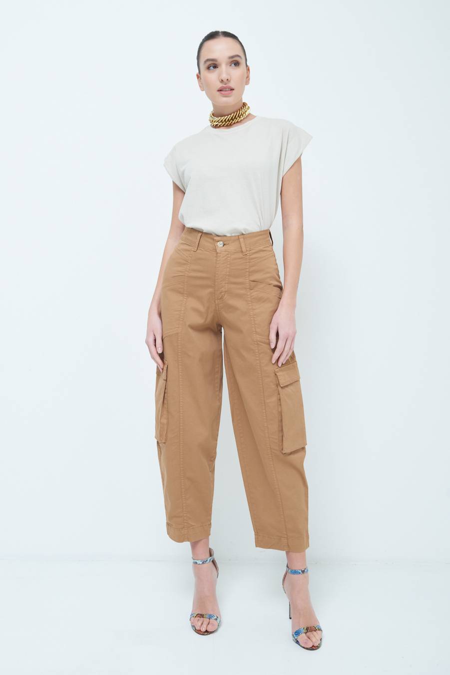 Kikisix PANTALONE TASCONI BEIGE Vendita