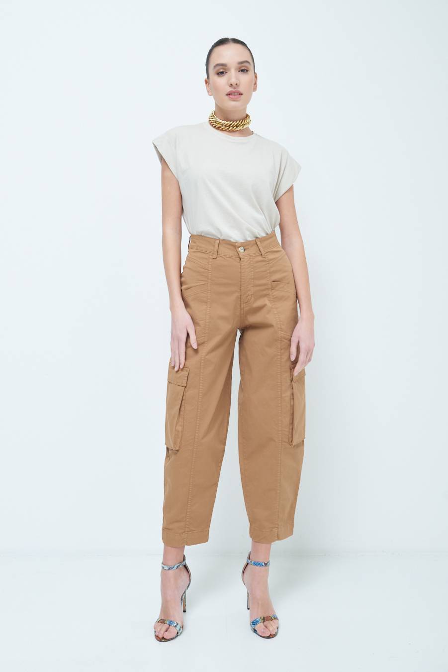 Kikisix PANTALONE TASCONI BEIGE Vendita