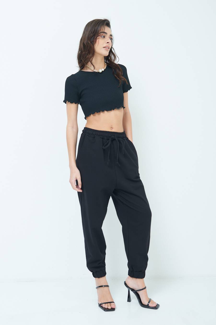 Kikisix PANTALONE TUTA NERO Qualità Garantita