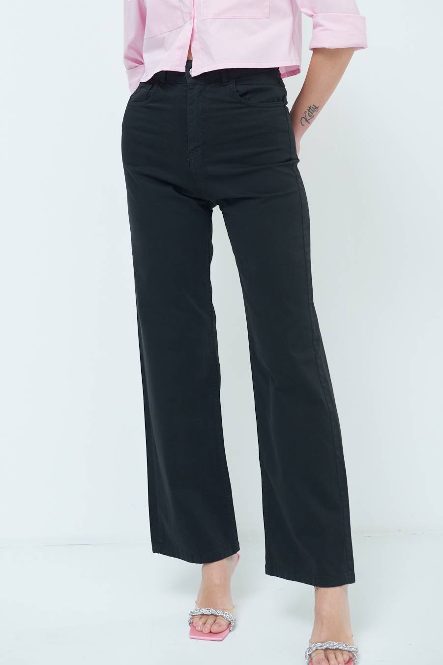 Kikisix PANTALONE PALAZZO NERO Promozione Limitata