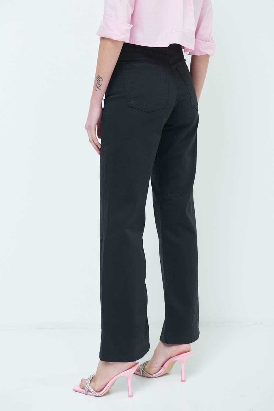 Kikisix PANTALONE PALAZZO NERO Promozione Limitata
