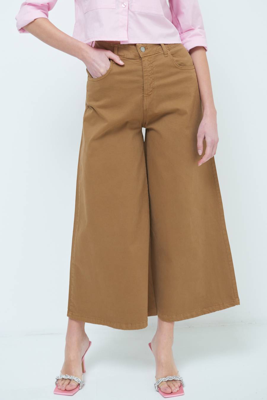 Kikisix PANTALONE/GONNA GABARDINA BEIGE Prezzo Ridotto