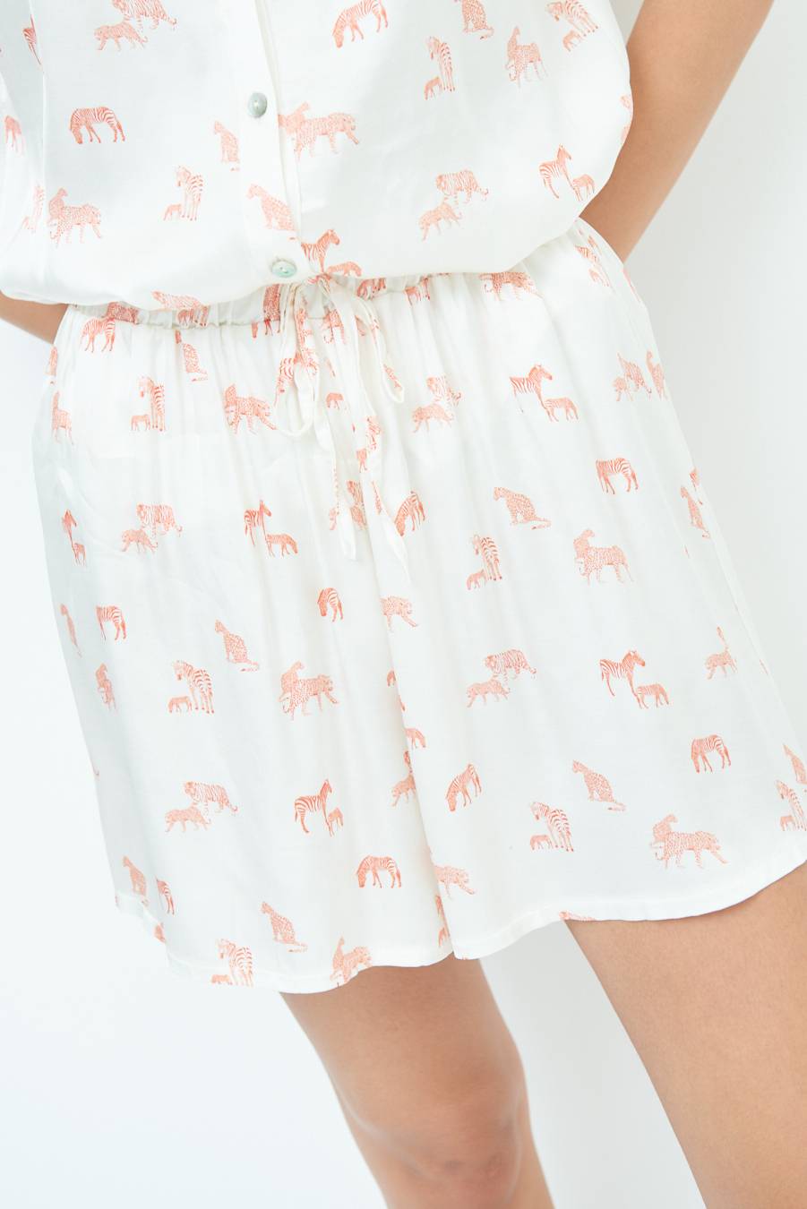 Kikisix SHORTS CON ELASTICO STAMPA ARANCIO Outlet