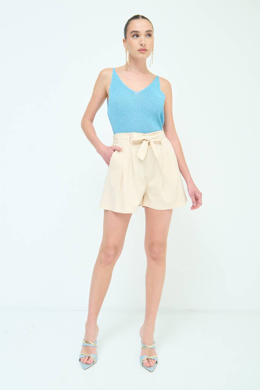 Kikisix SHORT CON CINTURA FASCIA BEIGE Hotsell