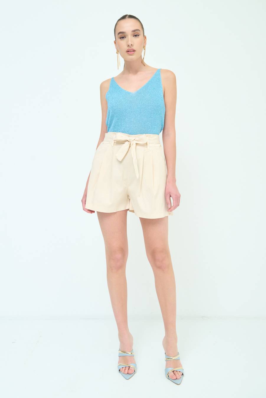 Kikisix SHORT CON CINTURA FASCIA BEIGE Hotsell