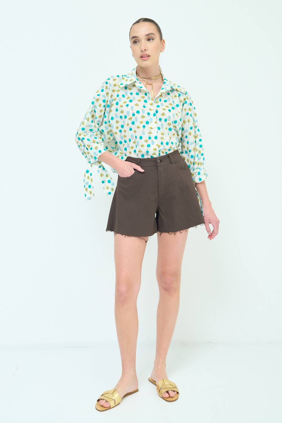 Kikisix SHORT/GONNA COTONE MORO Saldi Di Fabbrica