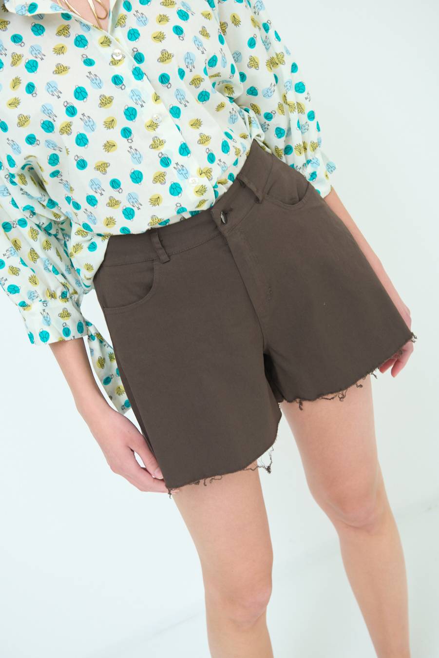 Kikisix SHORT/GONNA COTONE MORO Saldi Di Fabbrica