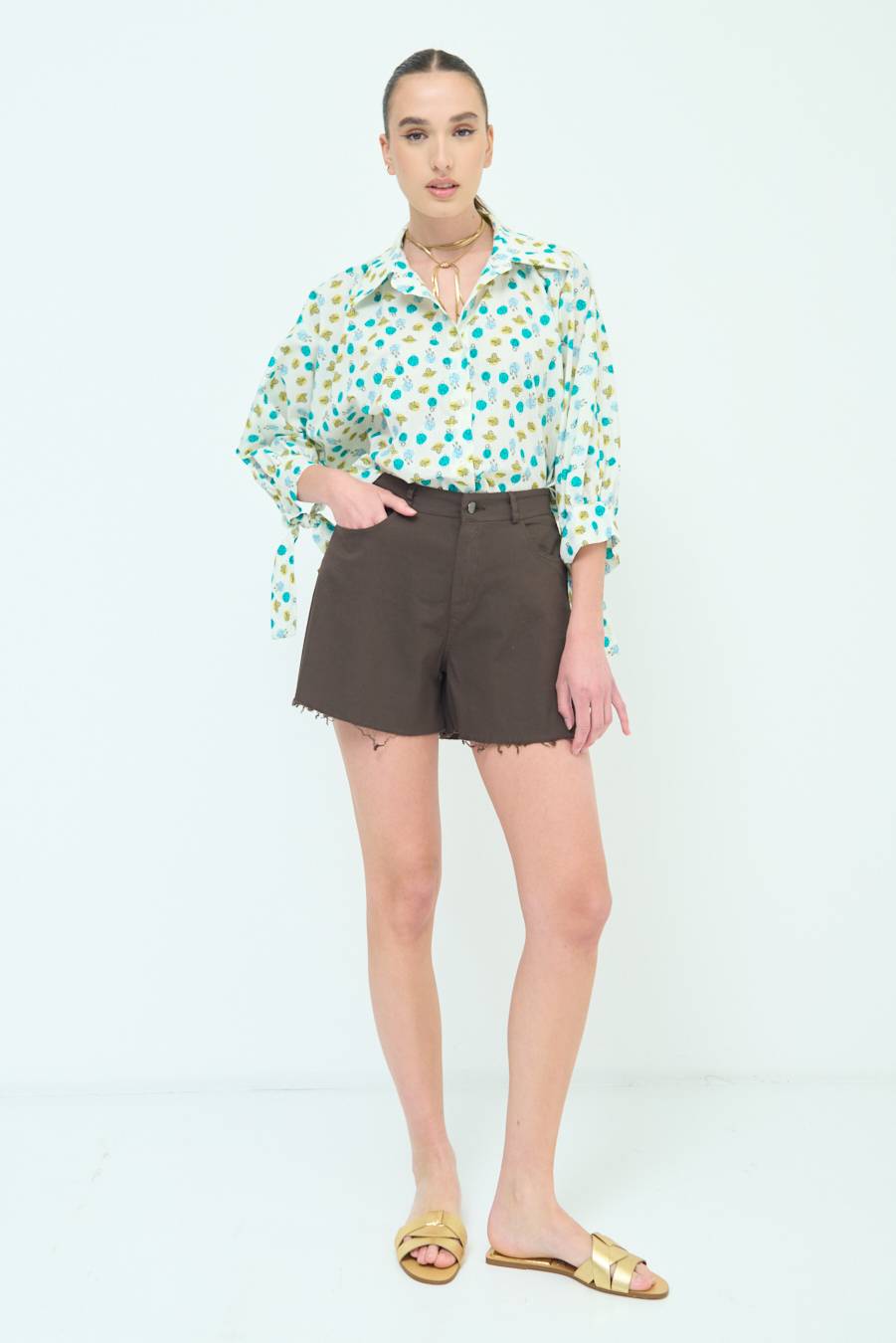 Kikisix SHORT/GONNA COTONE MORO Saldi Di Fabbrica
