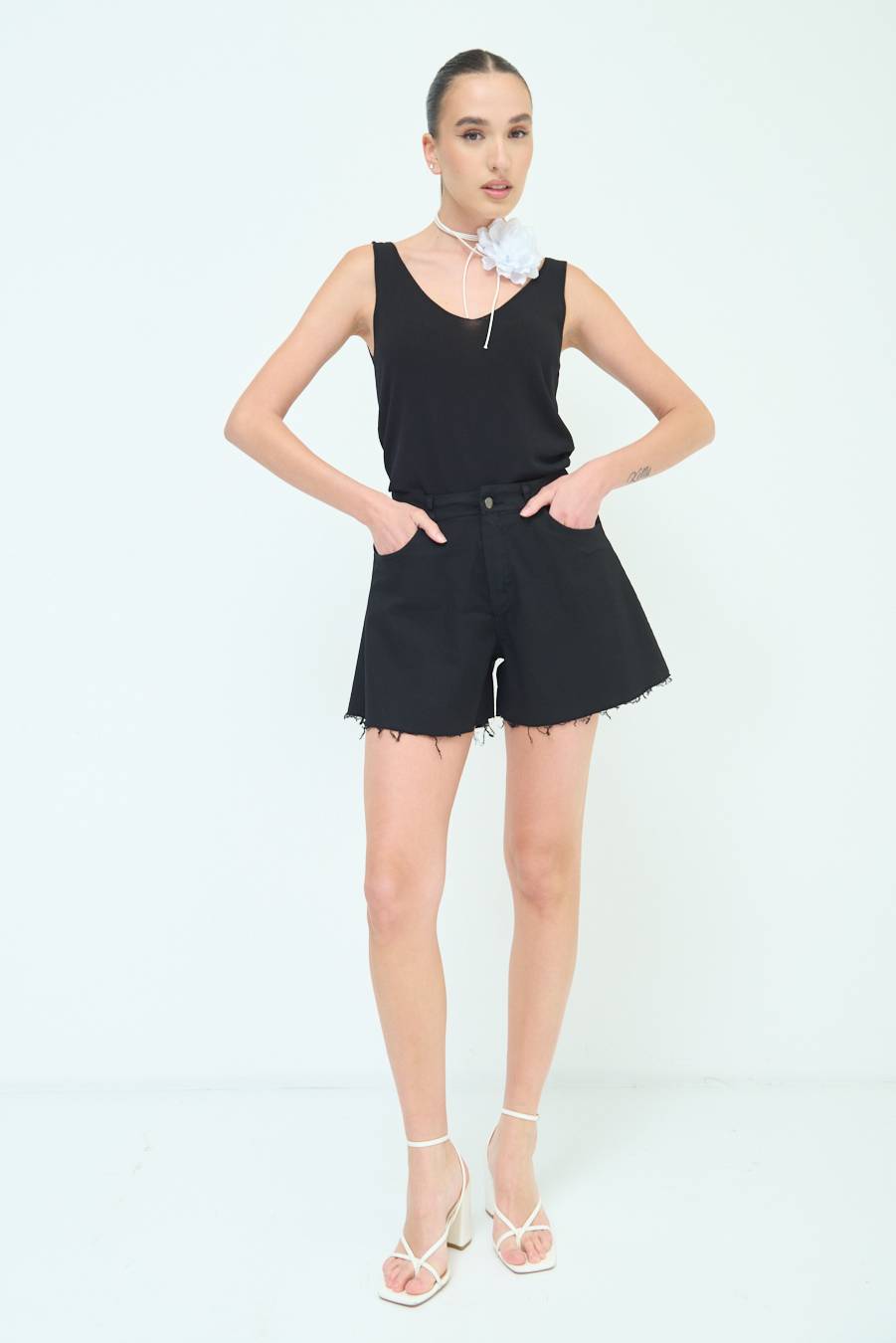 Kikisix SHORT/GONNA COTONE NERO Vendite Flash