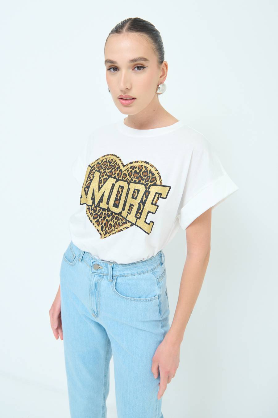 Kikisix T-SHIRT AMORE BIANCO Offerta speciale