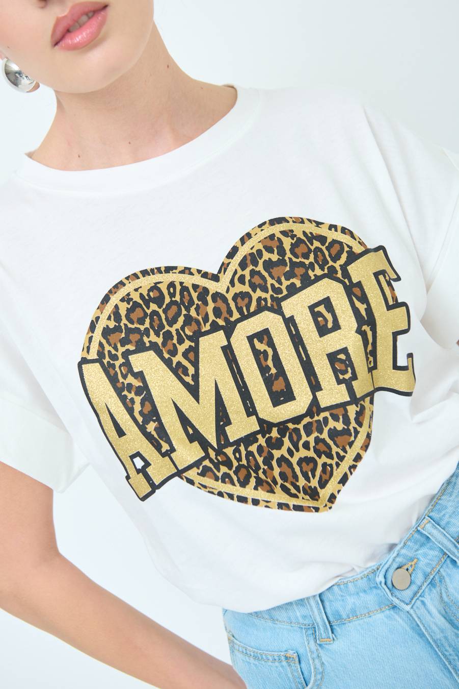 Kikisix T-SHIRT AMORE BIANCO Offerta speciale