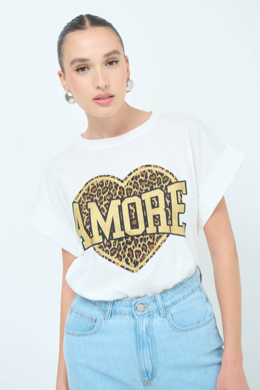 Kikisix T-SHIRT AMORE BIANCO Offerta speciale
