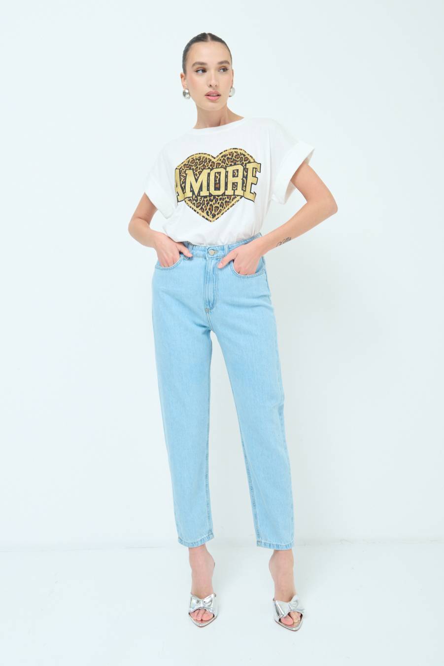 Kikisix T-SHIRT AMORE BIANCO Offerta speciale