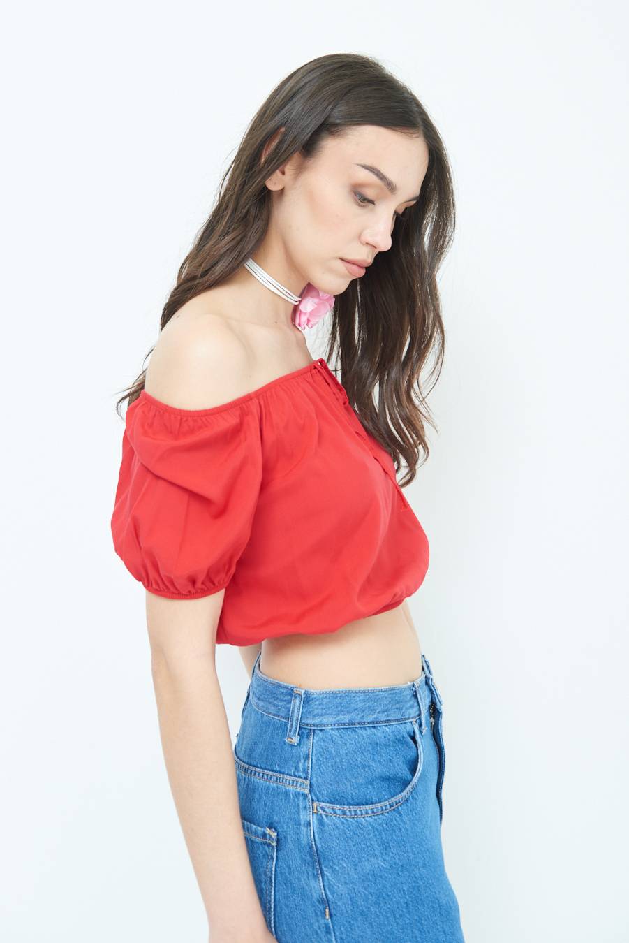 Kikisix TOP SCOLLO SCHIFFER ROSSO INDIA Nuovi prodotti
