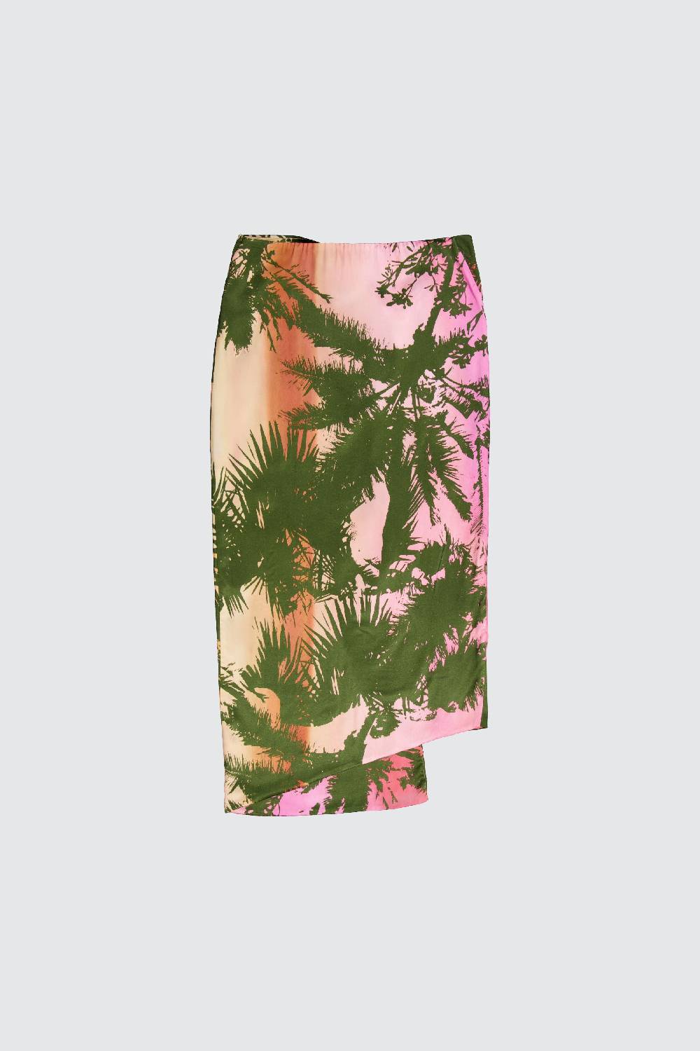 Laneus Laneus gonna midi asimmetrica effetto palm print allover 2025
