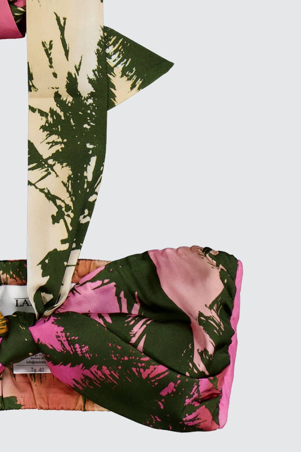 Laneus Laneus top con nodo effetto palm print allover Nuovo