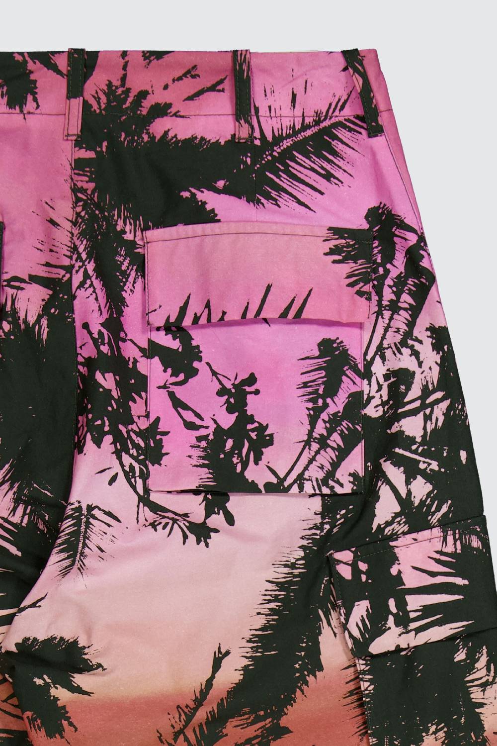 Laneus Laneus pantaloni multitasche palm print allover Qualità