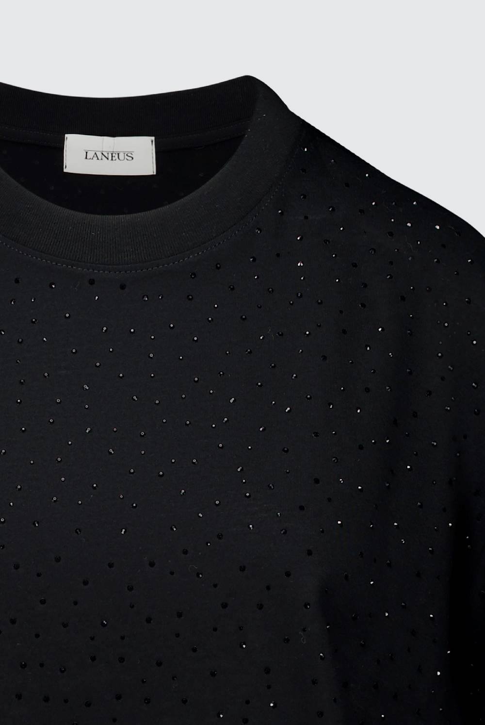 Laneus Laneus mini abito drappeggiato black con strass Negozi Online